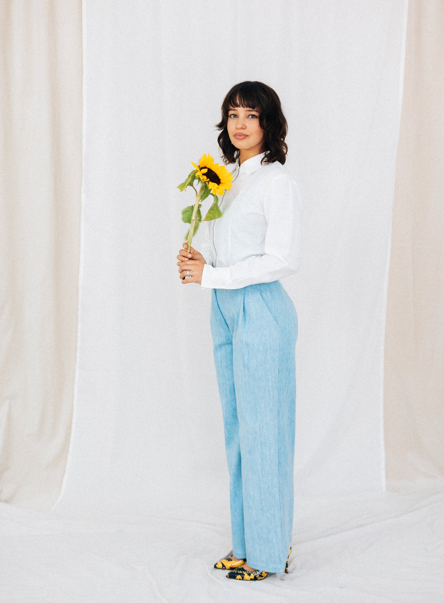 LINEN ZIP SHIRT | WHITE