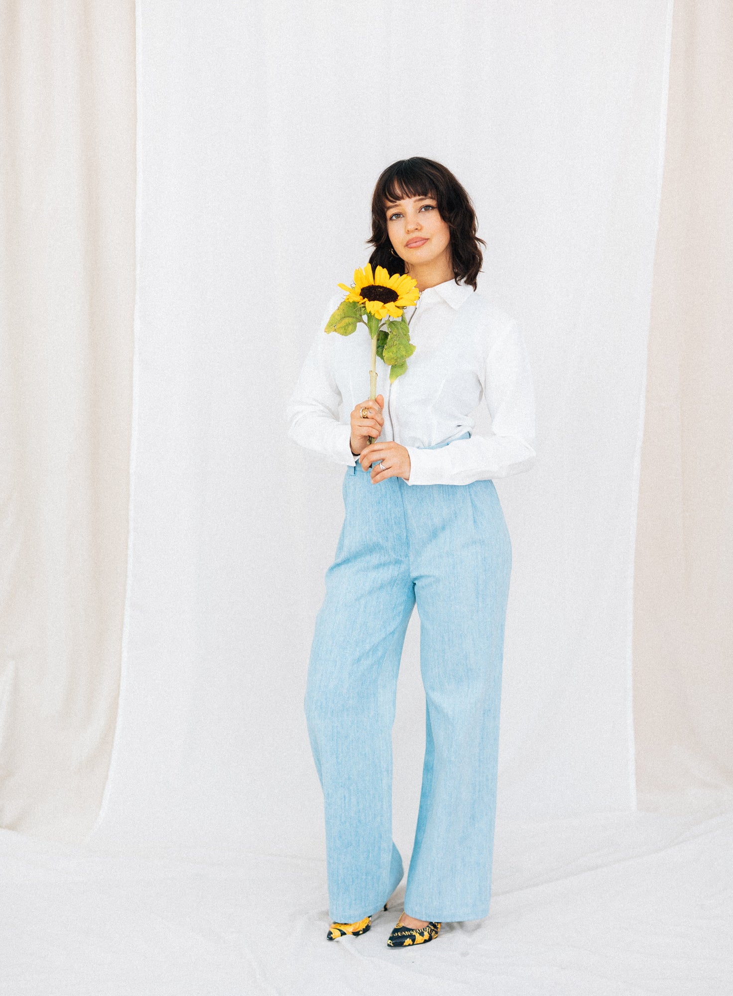 LINEN ZIP SHIRT | WHITE