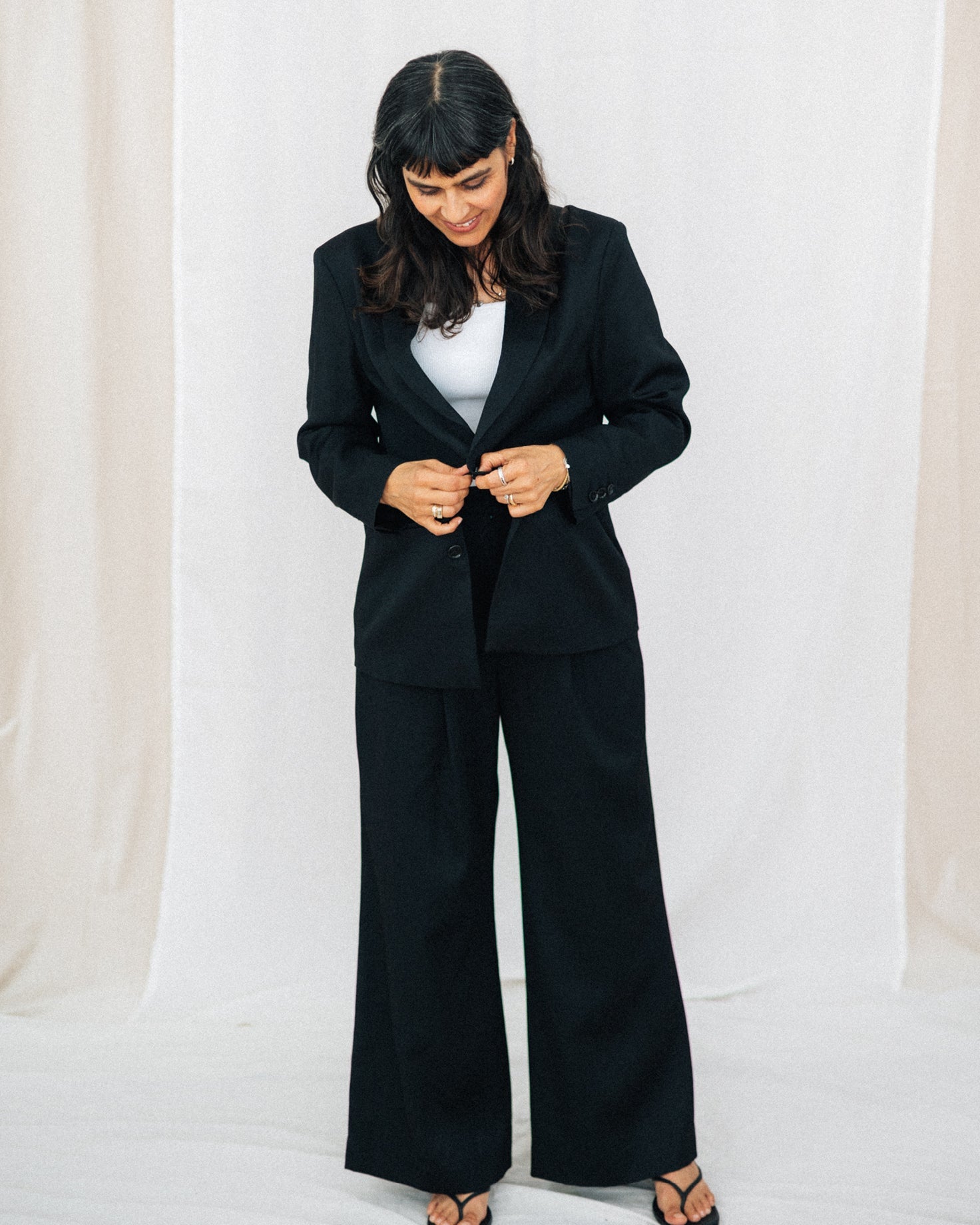 TAILORED WOOL BLAZER JACKET| BLACK