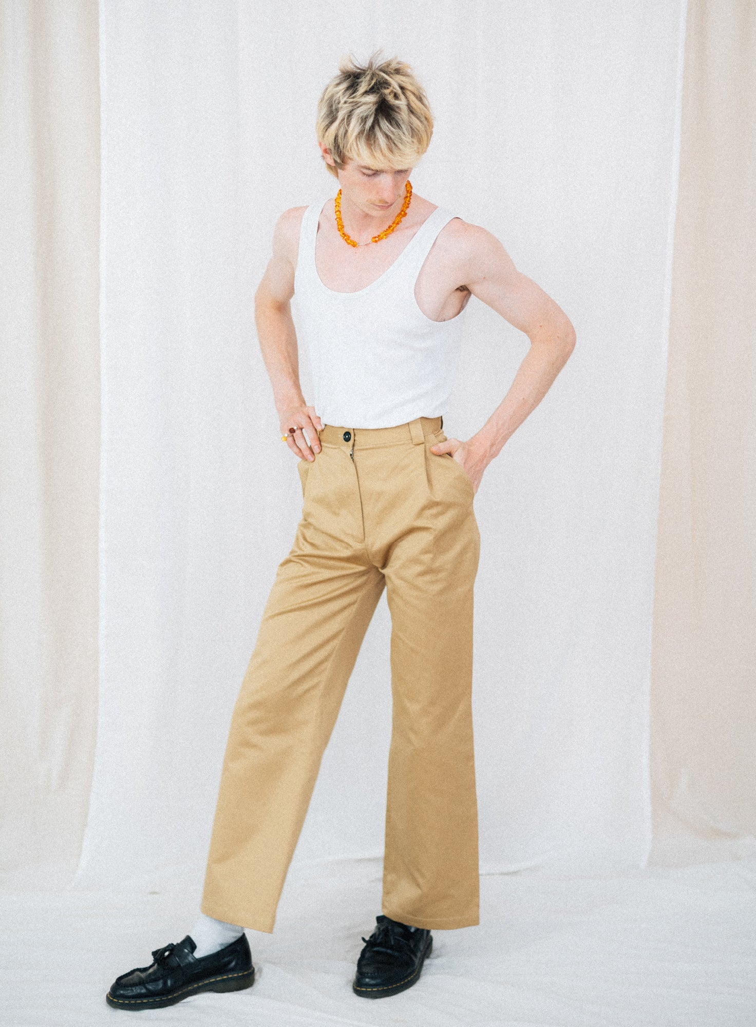 FAVORITE 07 | GOLD COTTON HIGH WAIST PANTS