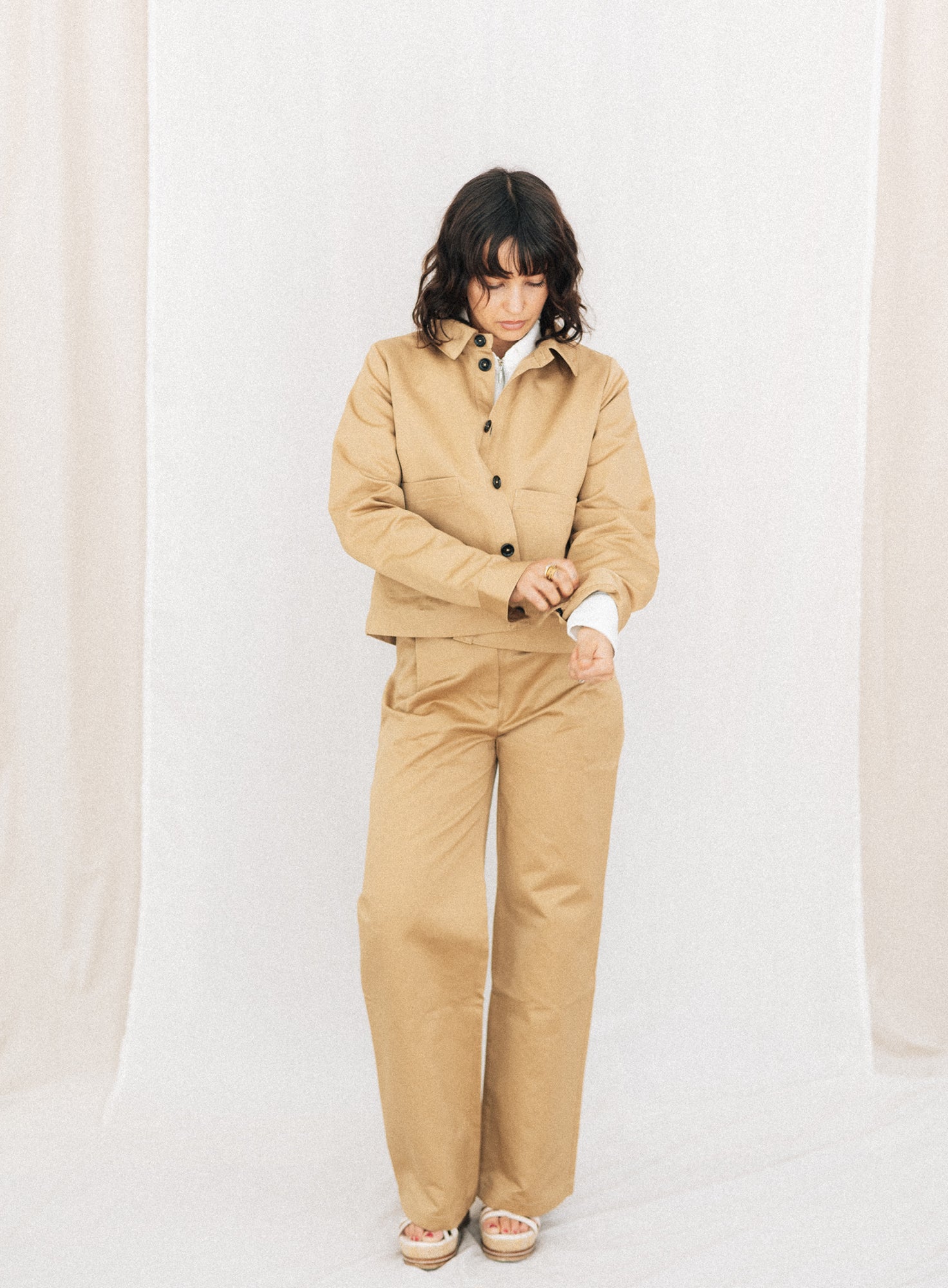 FAVORITE 07 | GOLD COTTON HIGH WAIST PANTS