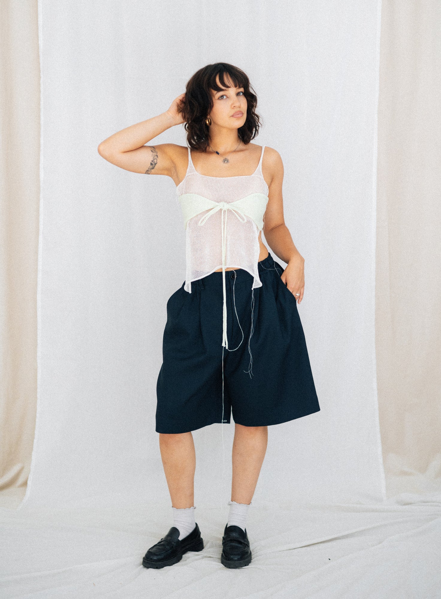 KNIT BOW TOP | PISTACHIO