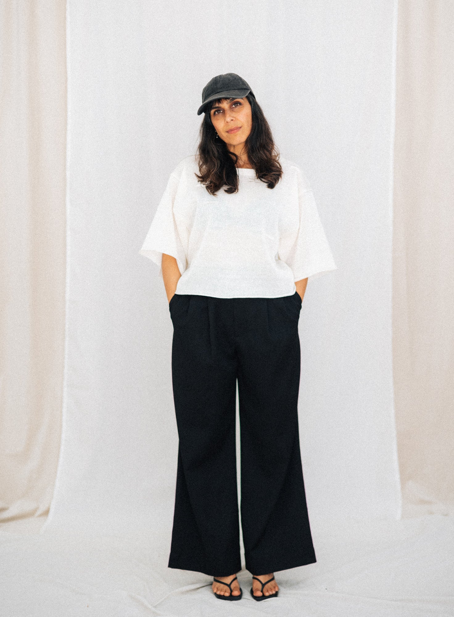 LINEN CROPPED KIMONO | WHITE