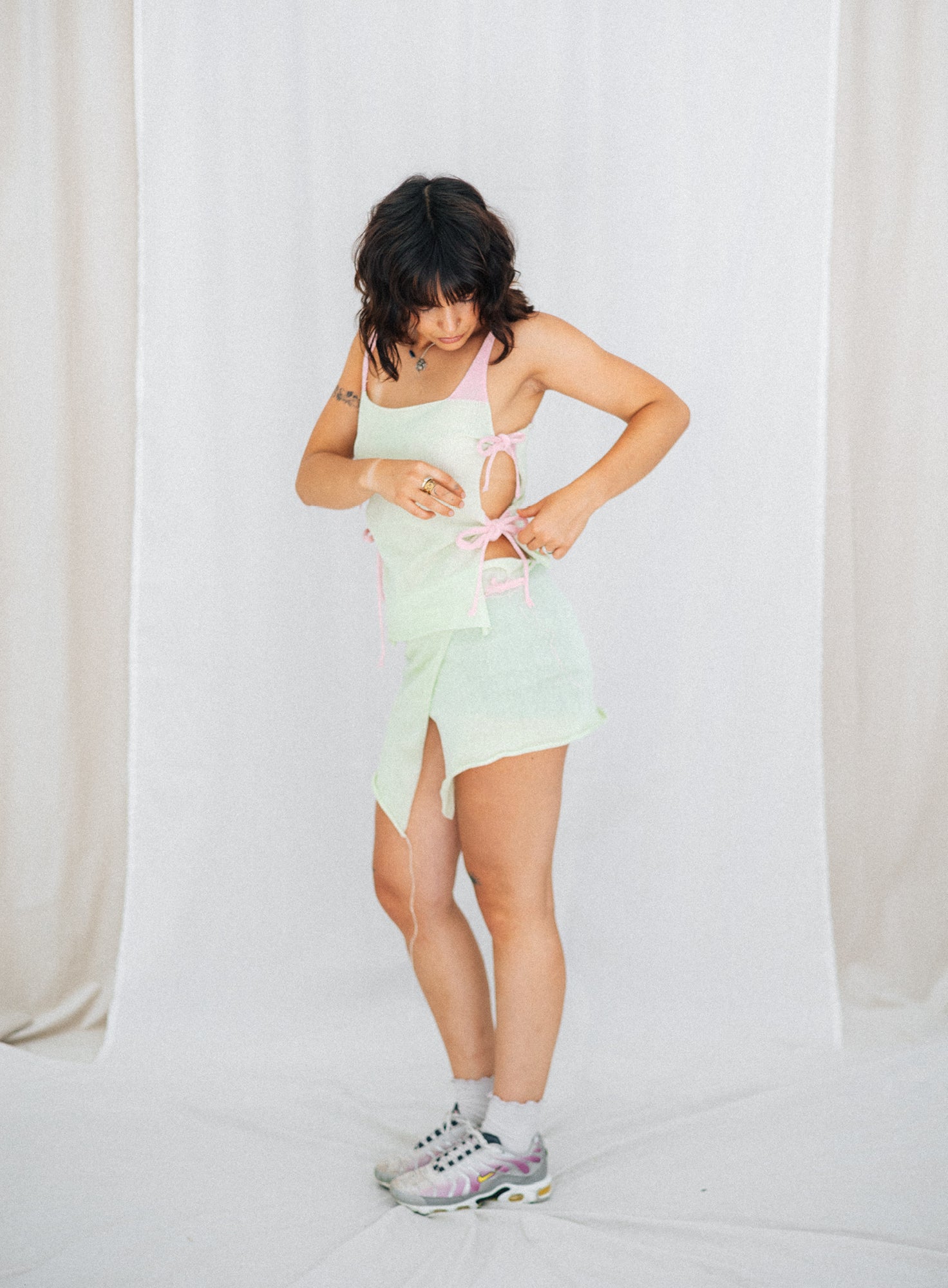 SORBET MINI SKIRT | PISTACHIO&STRAWBERRY