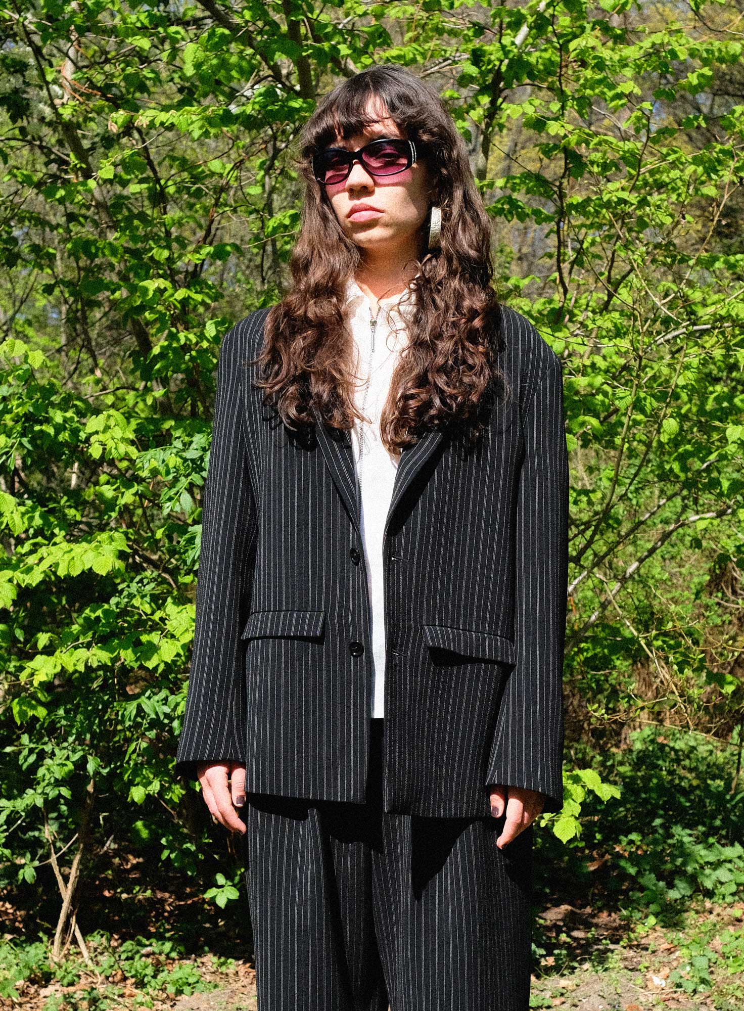 TAILORED WOOL BLAZER | BLACK PINSTRIPE