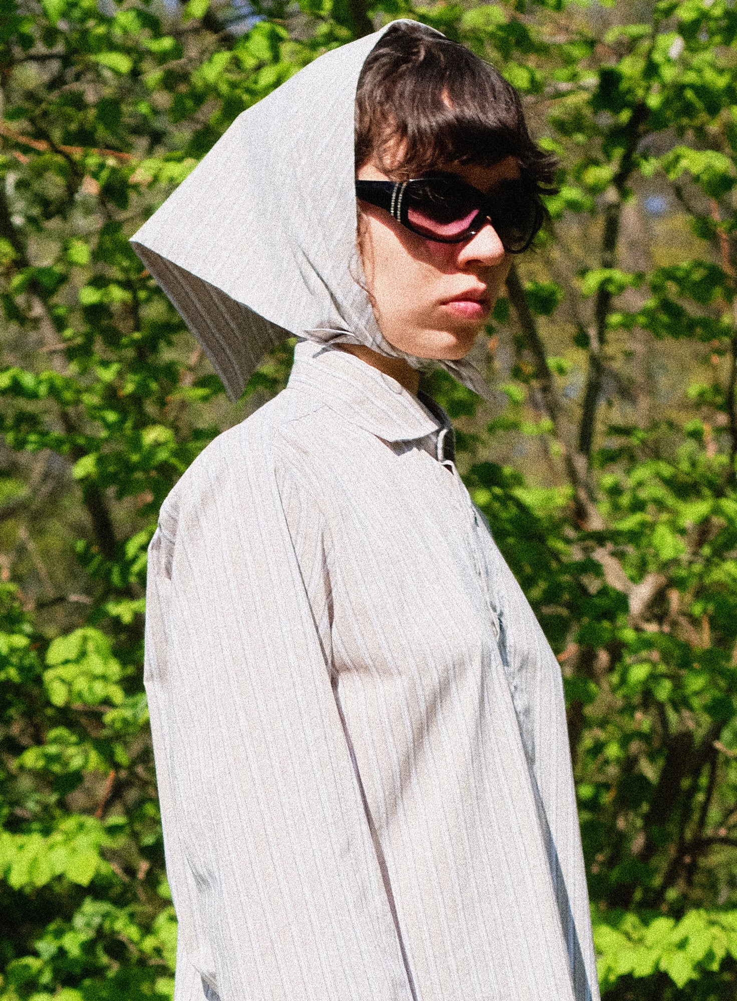 SHIRT DRESS | GREY STRIPED