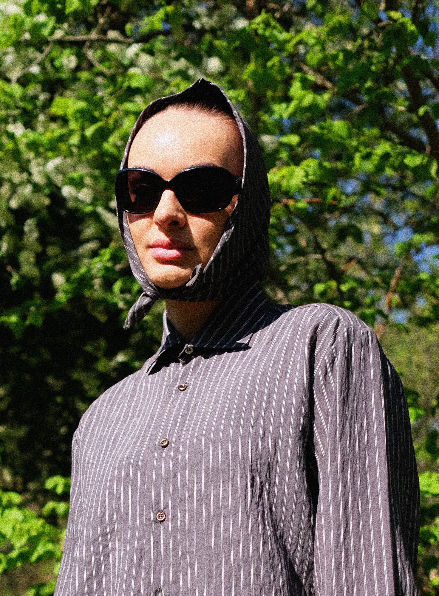 SHIRT DRESS | DARK GREY STRIPED