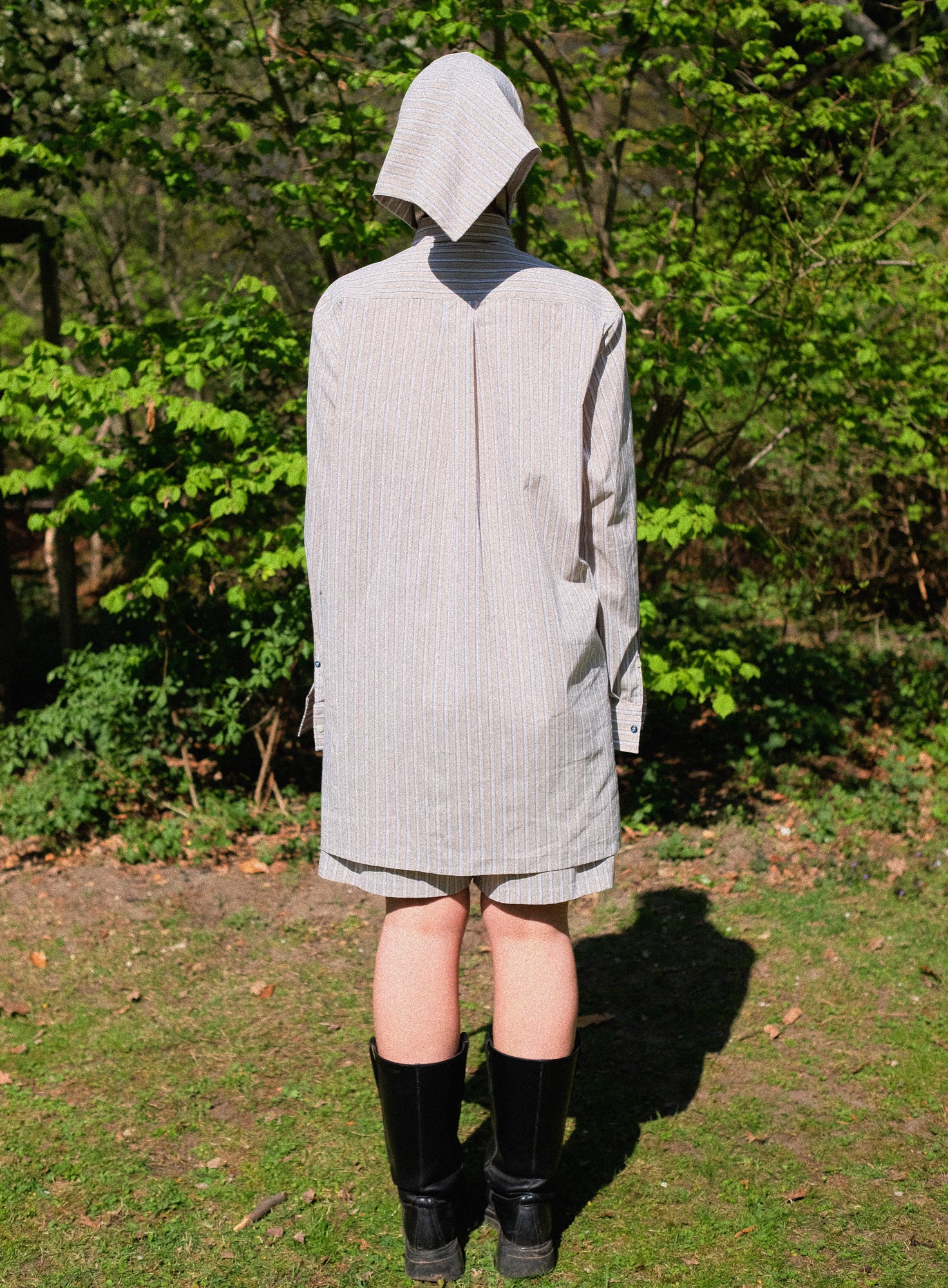 SHIRT DRESS | GREY STRIPED