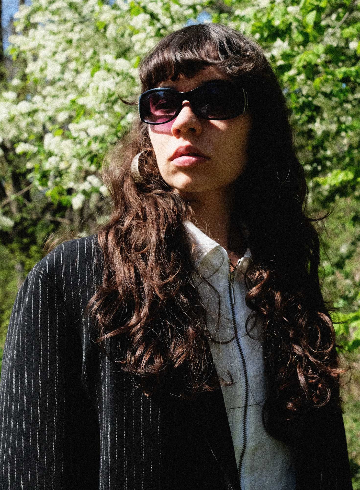 TAILORED WOOL BLAZER | BLACK PINSTRIPE