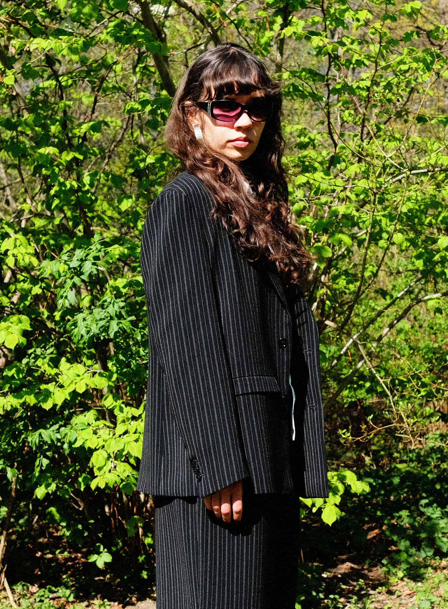 TAILORED WOOL BLAZER | BLACK PINSTRIPE