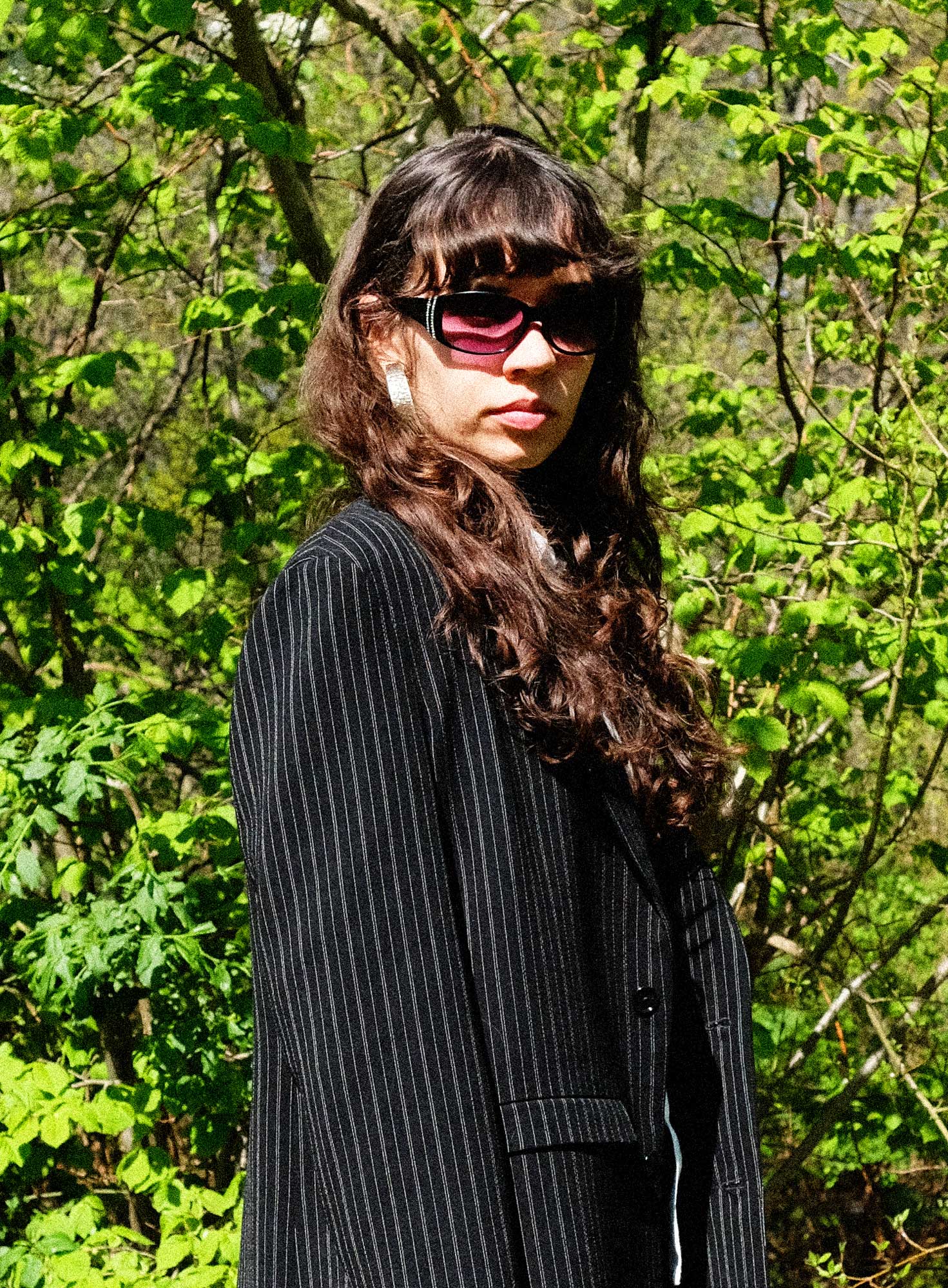 TAILORED WOOL BLAZER | BLACK PINSTRIPE