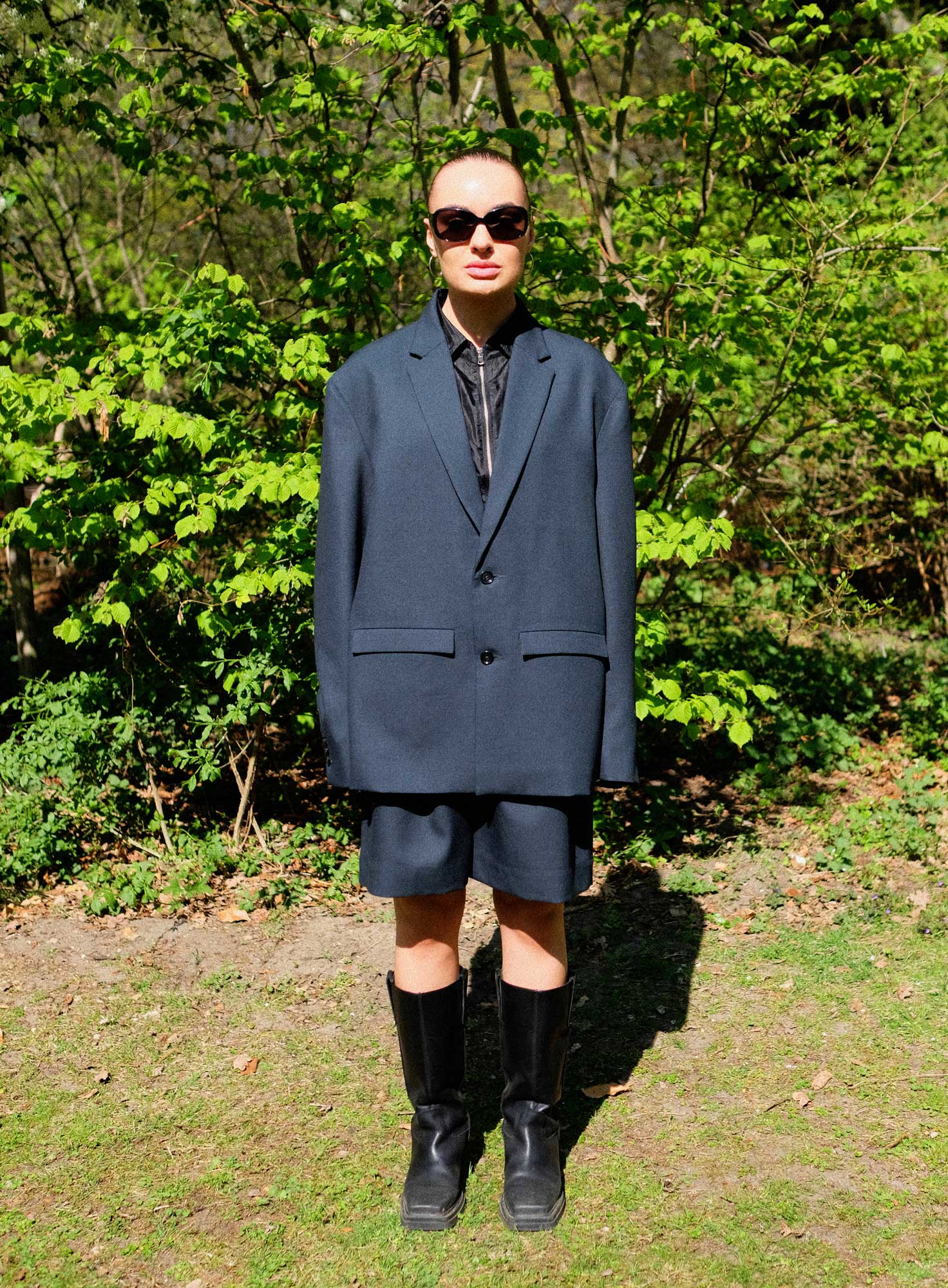 TAILORED WOOL BLAZER JACKET| PETROL