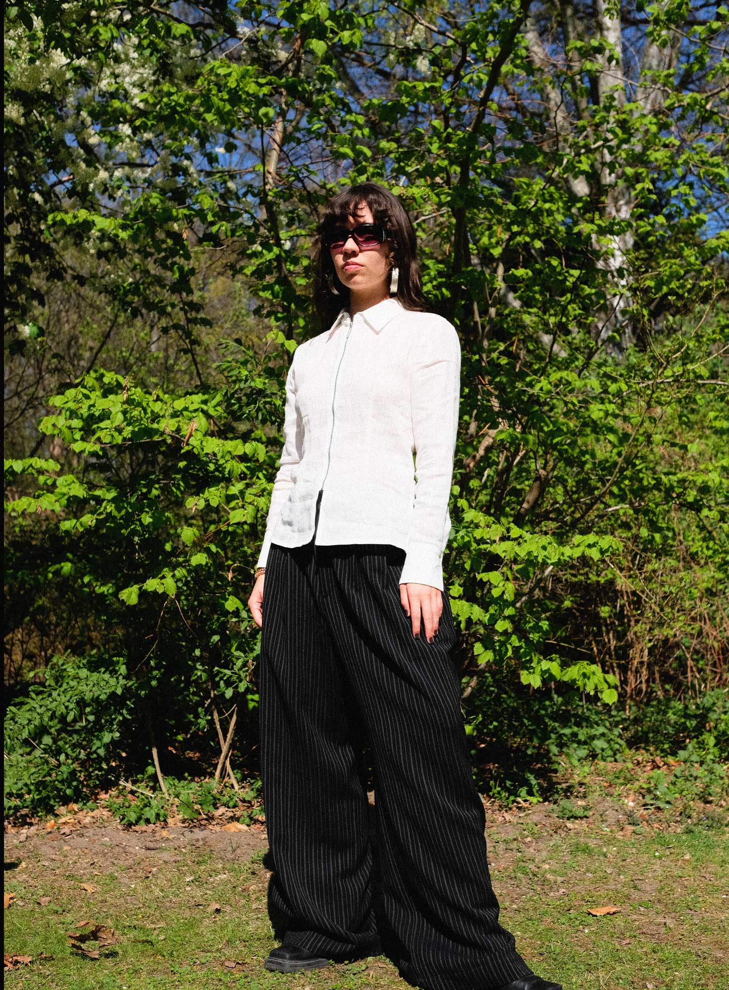 LINEN ZIP SHIRT | WHITE
