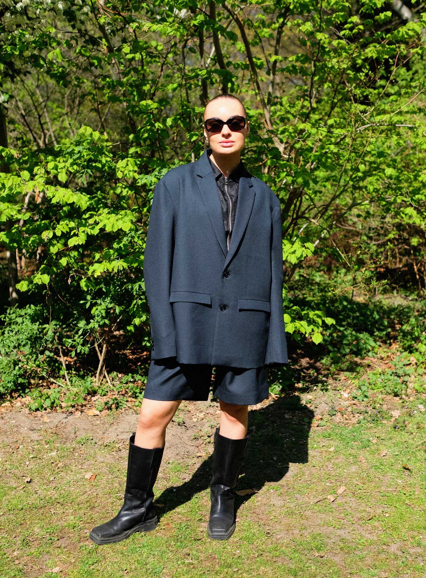 TAILORED WOOL BLAZER JACKET| PETROL