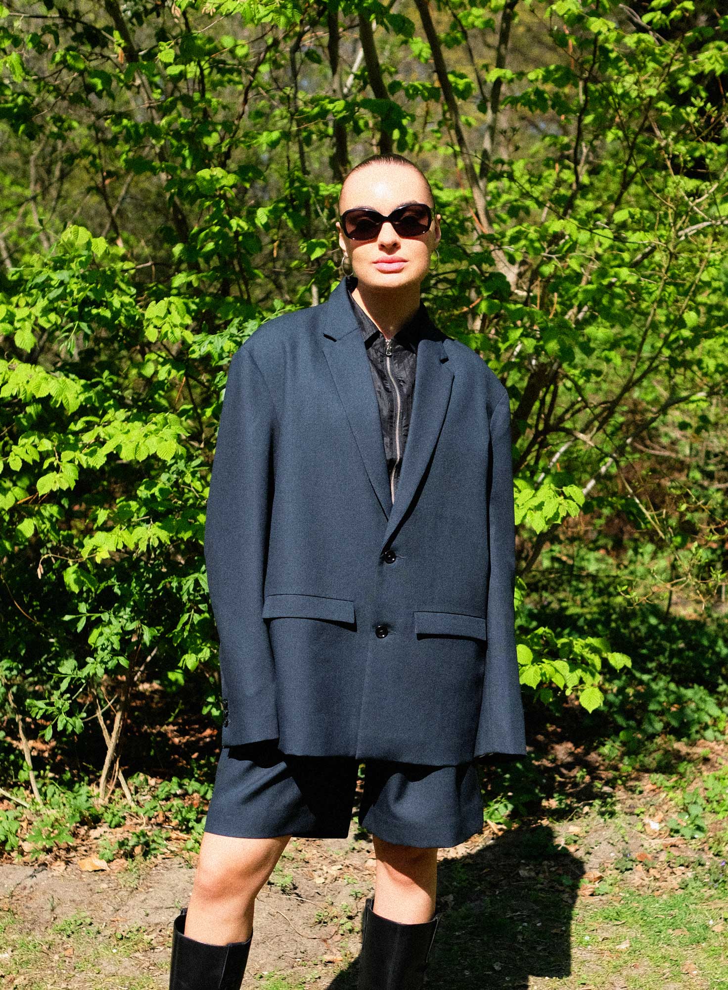 TAILORED WOOL BLAZER JACKET| PETROL