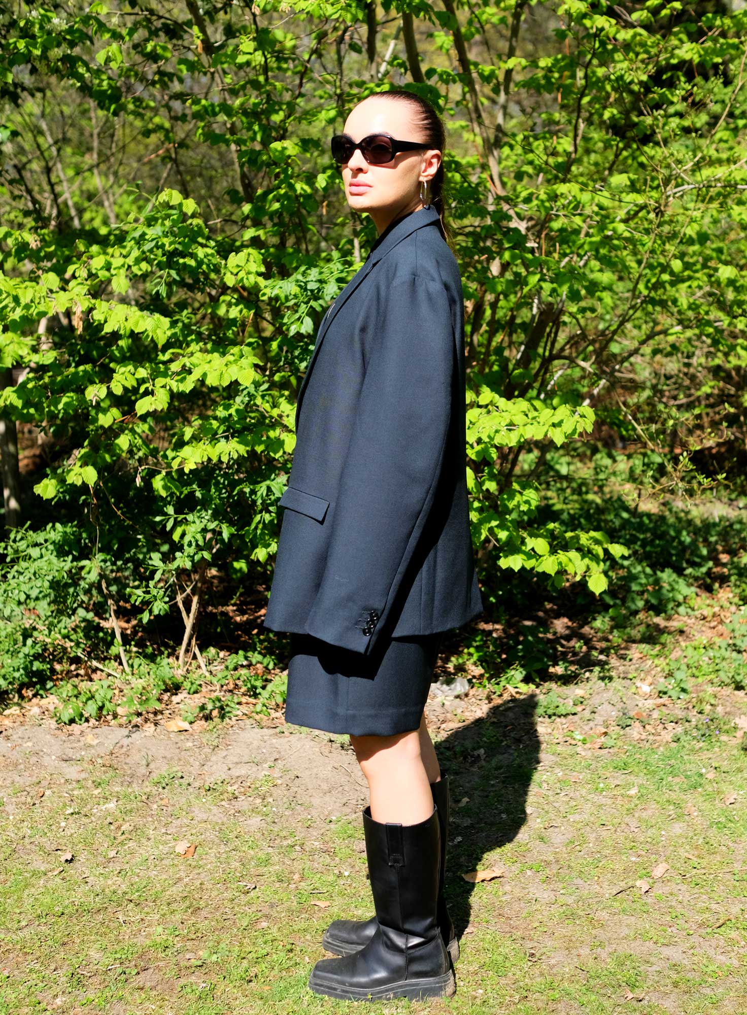 TAILORED WOOL BLAZER JACKET| PETROL