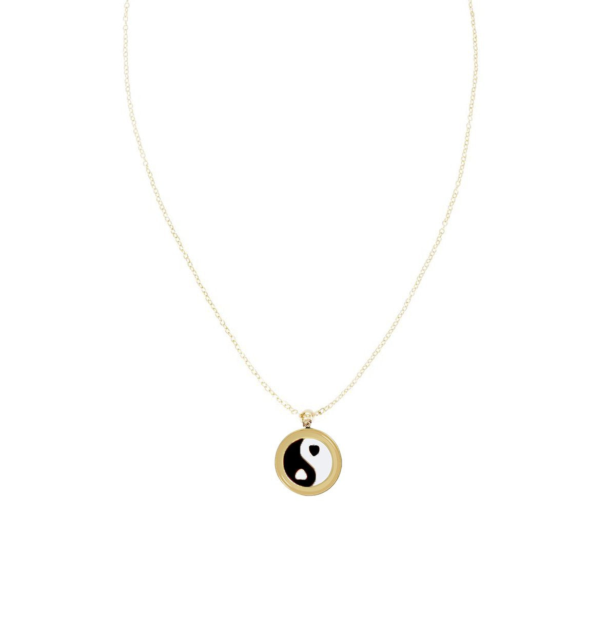 Gold YinYang Black Necklace