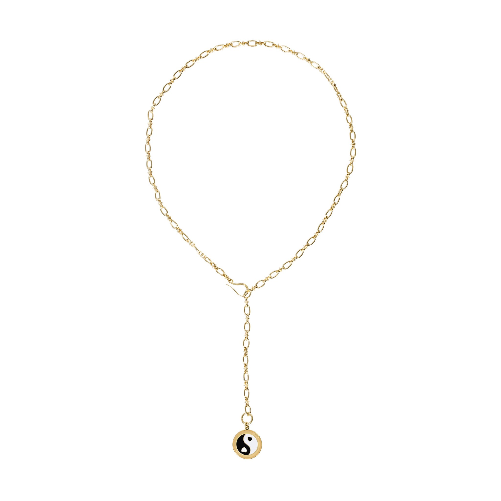 Gold YinYang Black Necklace