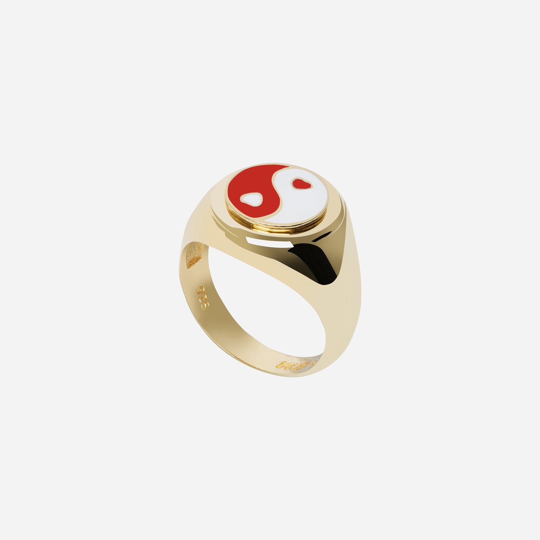 Gold YinYang Red Ring
